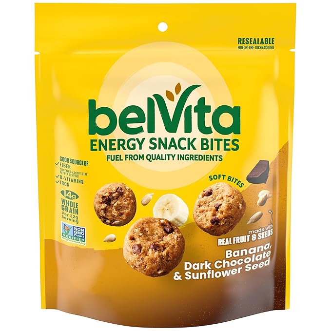 belVita Energy Snack Bites, Banana, Dark Chocolate and Sunflower Seed
