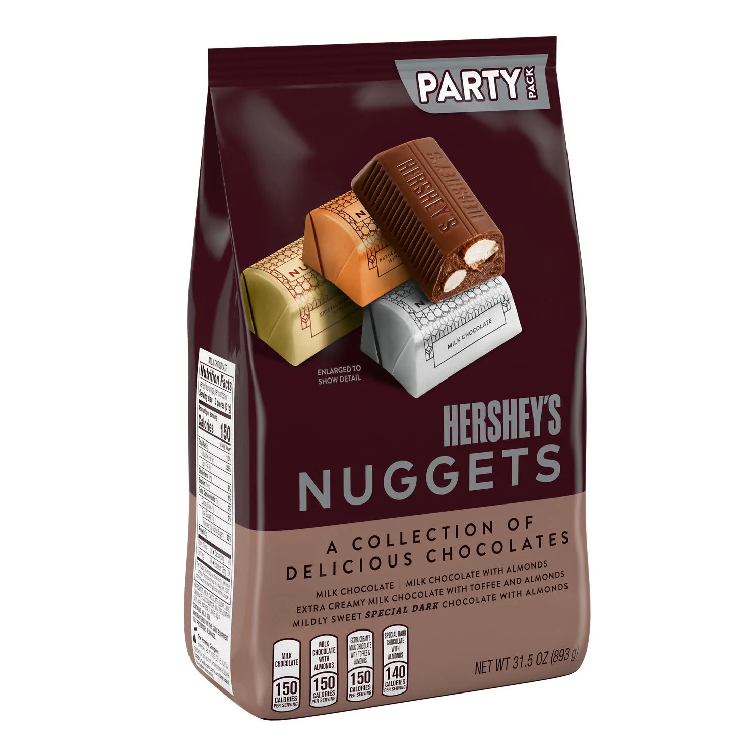 Hershey's Nuggets Assorted Chocolate Candy Party Pack, 31.5 oz